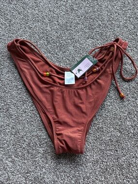 wild fable Rust Red Bikini Bottom with Beaded Side Ties